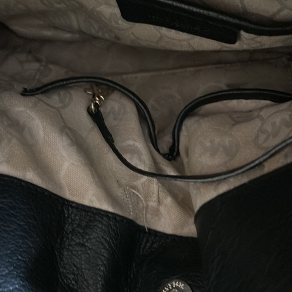 Michael Kors-XL-Hamilton Black Grain Leather Sholder bag,satchel,Gold Hardware, - Picture 12 of 17